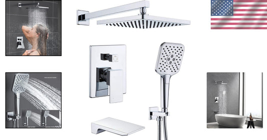 Elegant Wall-Mounted Tub Shower Faucet with High Flow & Self-Cleaning Feature