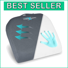 Load image into Gallery viewer, Removable Dark Grey Seat Cushion for Back Support - Travel-Friendly with Handle
