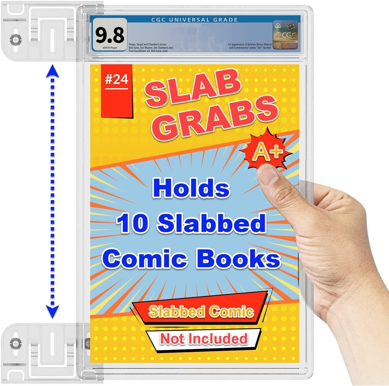 10-Pack Heavy-Duty Comic Book Display Shelf Slab Wall Mount Kit - Clear Finish