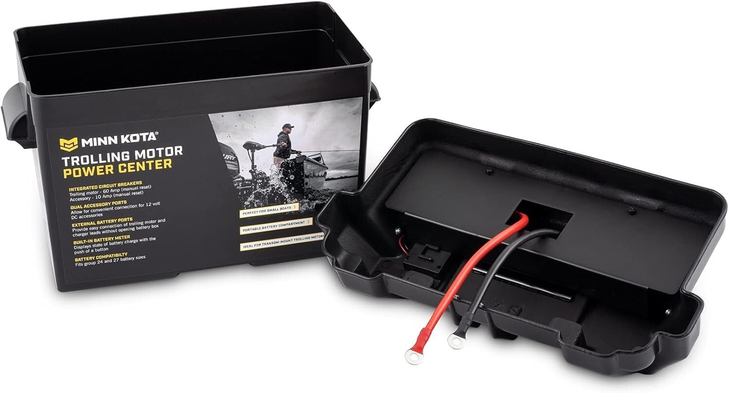 Efficient Trolling Motor Battery Center, Resettable Circuit Breakers & Terminals