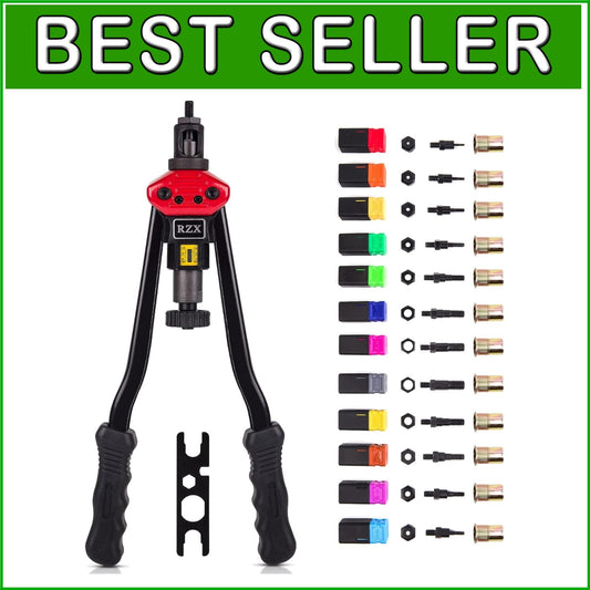16" Rivet Nut Tool & Blind Riveter Kit - 12 Mandrels + 115 Rivets Included