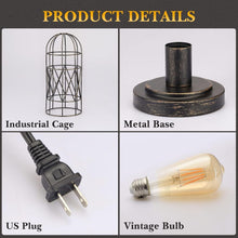 Load image into Gallery viewer, Industrial Touch Table Lamp with Dimmable 3-Way Control - Vintage Cage Design