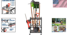 Load image into Gallery viewer, Scratch-Resistant Garage Tool Rack on Wheels - 3 Adjustable Shelves Included