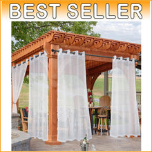 Load image into Gallery viewer, Stylish White Waterproof Curtains for Gazebo - 4 Panels, Light Filtering Grommet