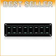 Load image into Gallery viewer, Waterproof 8 Gang Rocker Switch Panel with LED for Marine &amp; Automotive Use