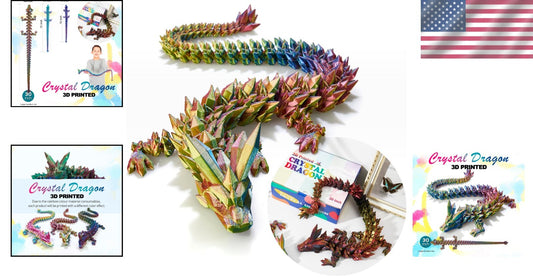 30'' Articulated 3D Dragon Sculpture - Stunning Home Decoration & Gift