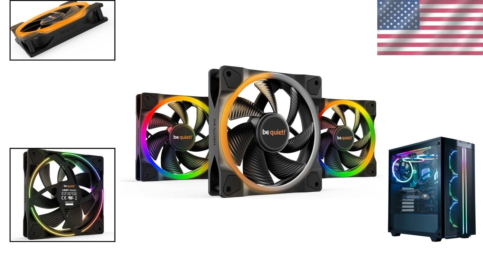 3-Pack Light Wings 120mm ARGB Fans with Hub - High Performance & Aesthetic