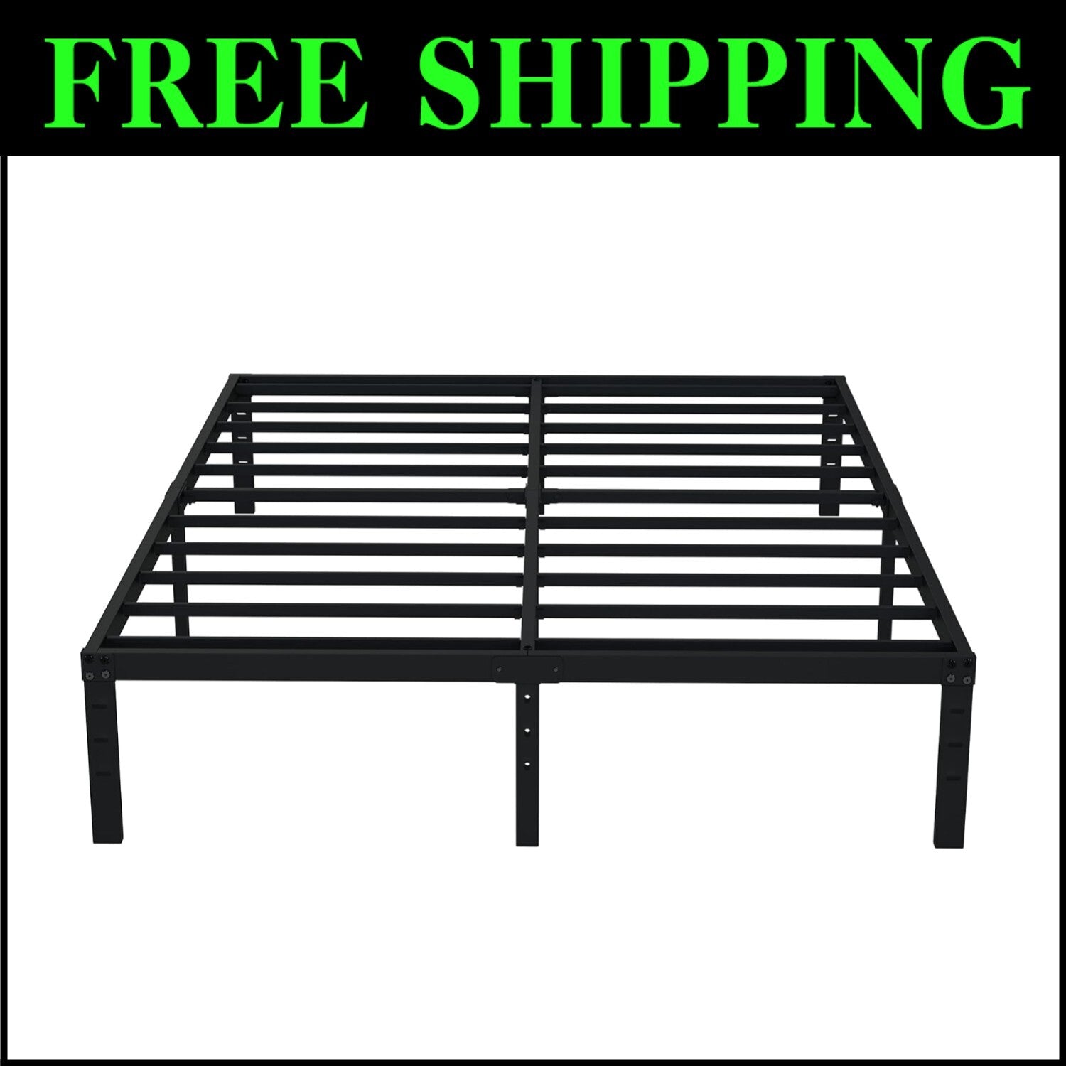 Metal King Bed Frame with 14-Inch Height - Fade Resistant, Squeak Resistant