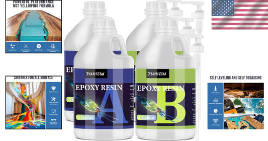 Easy Mix 4 Gallon Crystal Clear Epoxy Resin - Ideal for Jewelry, Coasters & More