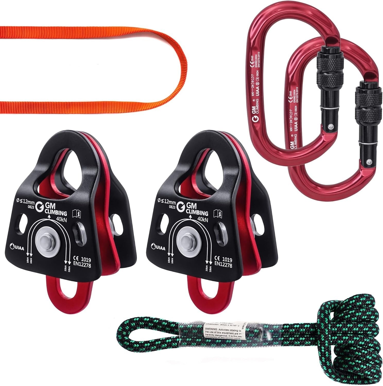 Portable 5:1 Pulley System with Micro Double Pulleys - Perfect for Rescues