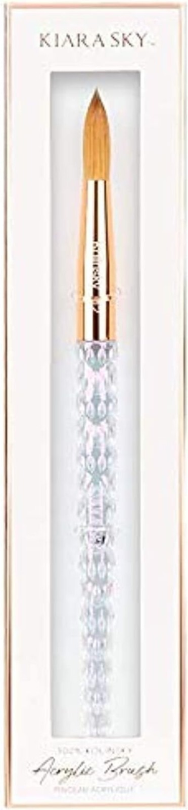 100% Kolinsky Crystal Acrylic Nail Brush - Handcrafted Beauty in Pink & Black