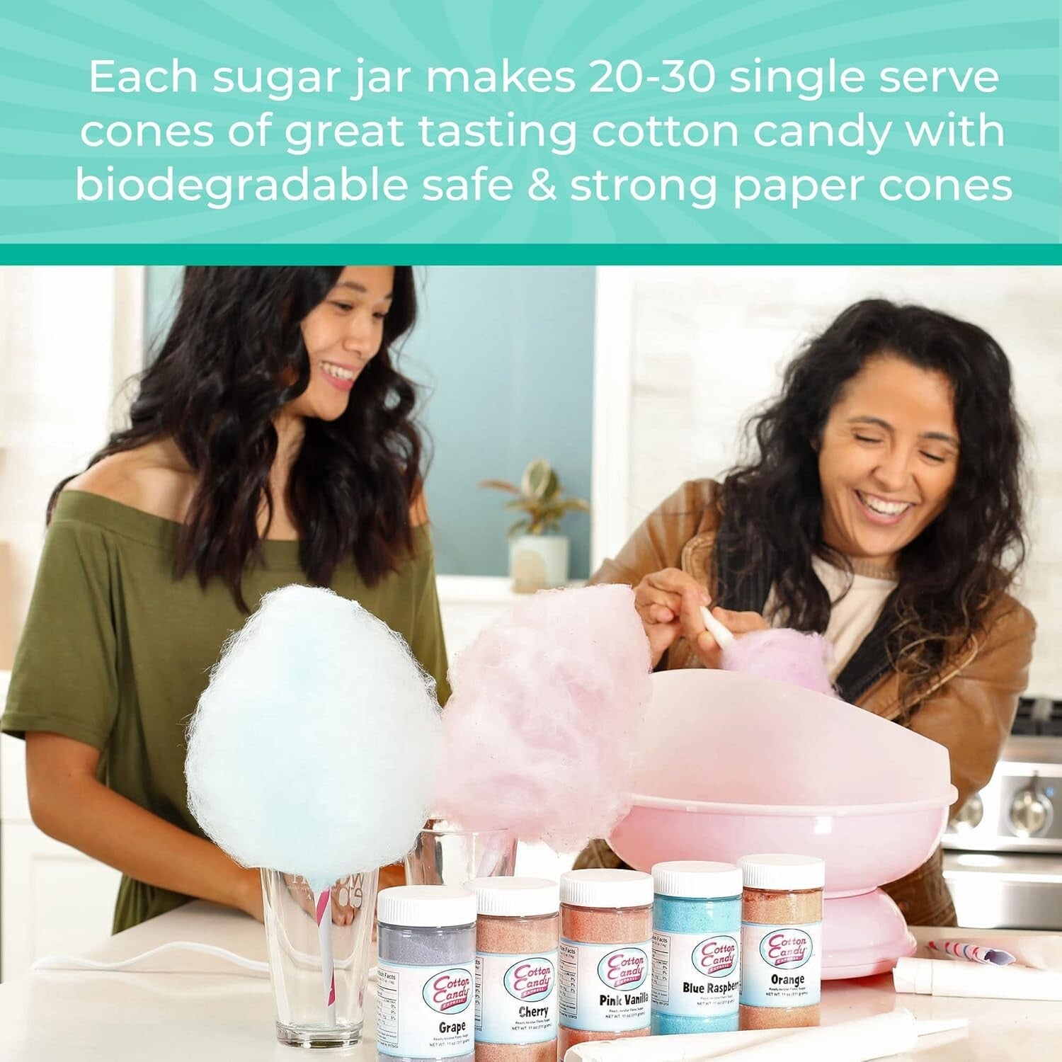 Easy-Clean Cotton Candy Maker with Floss Sugar Kit - Celebrate with Flavor!