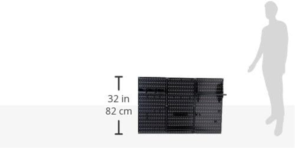 Versatile Black Metal Pegboard Organizer for Tools - Wall Mountable Solution