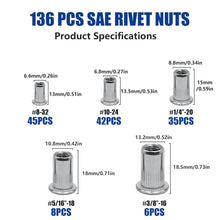 Load image into Gallery viewer, Durable Metric &amp; SAE Rivet Nut Kit - 380pcs with Labelled Storage for Easy Use