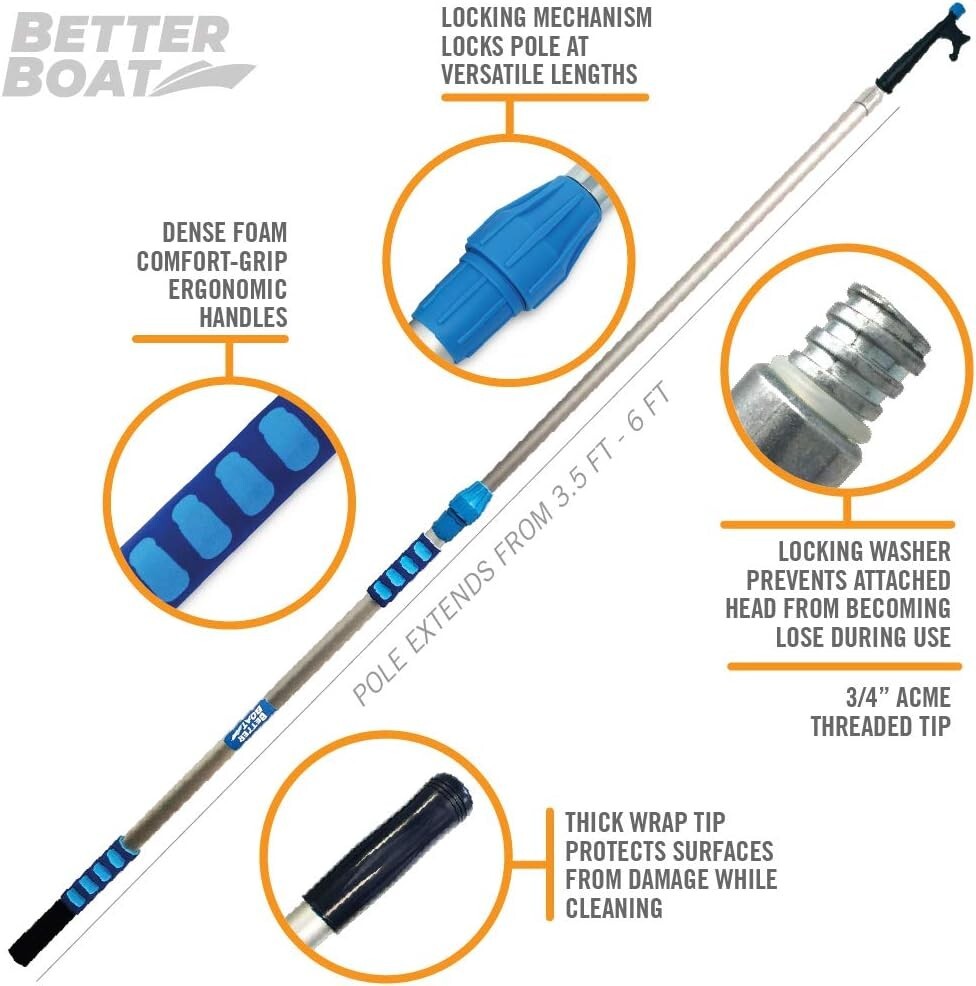 Versatile Marine Docking Stick with Rubber Bumper - Telescoping Pole Included
