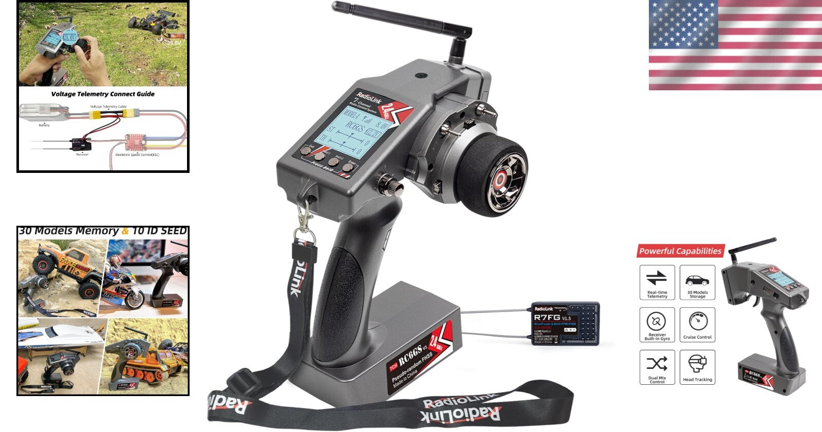 2.4GHz Radio Controller with Telemetry and Dual-Rate Control for 30 Models