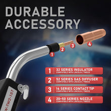 Load image into Gallery viewer, 15ft Copper MIG Welding Torch Replacement - Lincoln Magnum 200 &amp; 250 Compatible