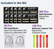 Load image into Gallery viewer, Orthodontic 200pcs Mini Roth Bracket Pack with Ligature Ties &amp; Wire Included