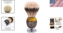 Load image into Gallery viewer, Premium 3-Band Silvertip Badger Brush with Chrome Base - Includes Stand