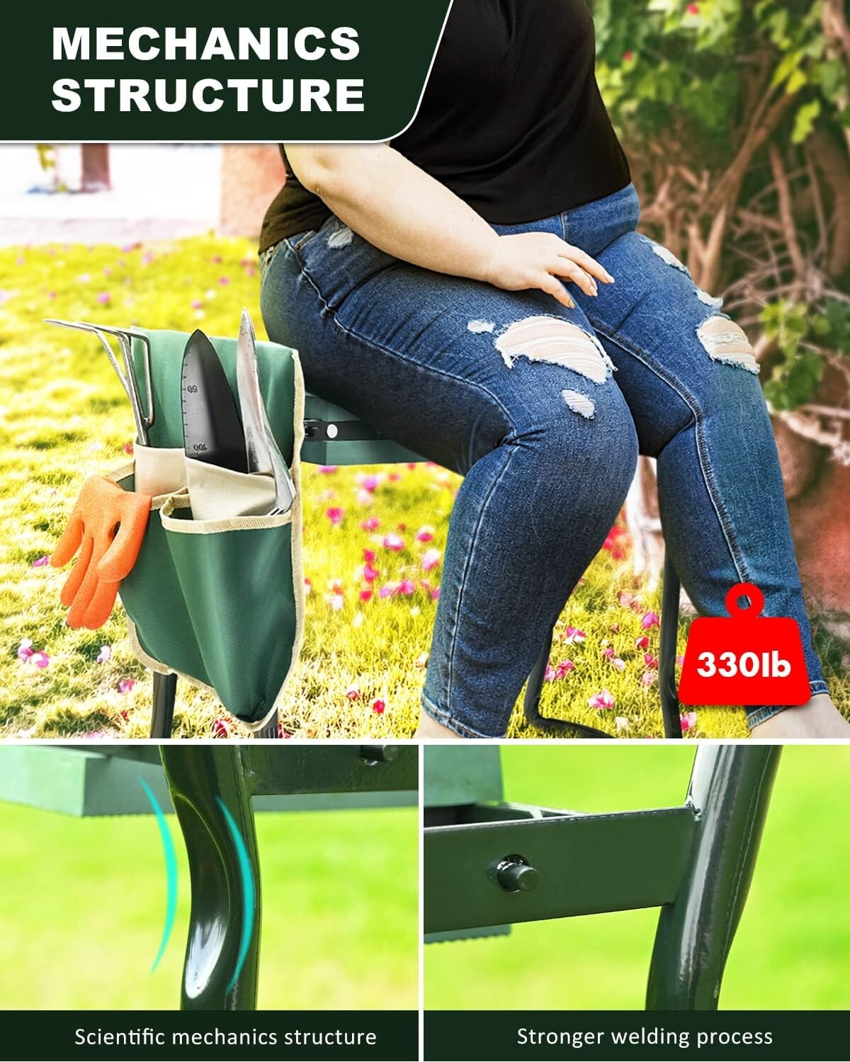 Comfortable Foldable Garden Kneeler with Tool Bag - Gift for Gardening Moms
