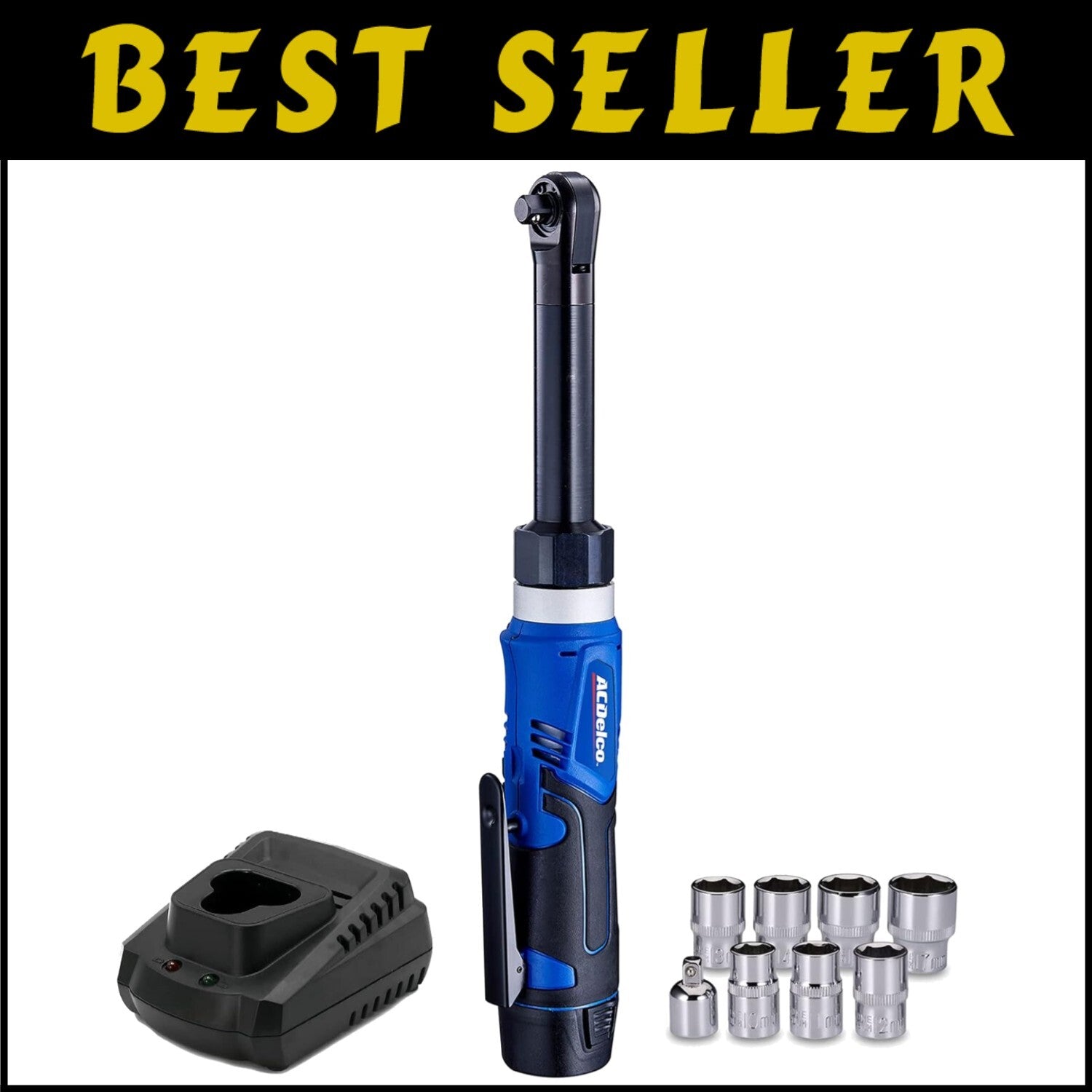 Professional ACDelco 12V Extended Ratchet Wrench Tool Kit - 1 Battery Included