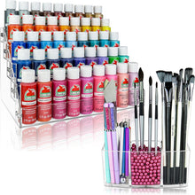 Load image into Gallery viewer, Portable Paint Organizer &amp; Brush Holder - Durable, Clear Acrylic with Style