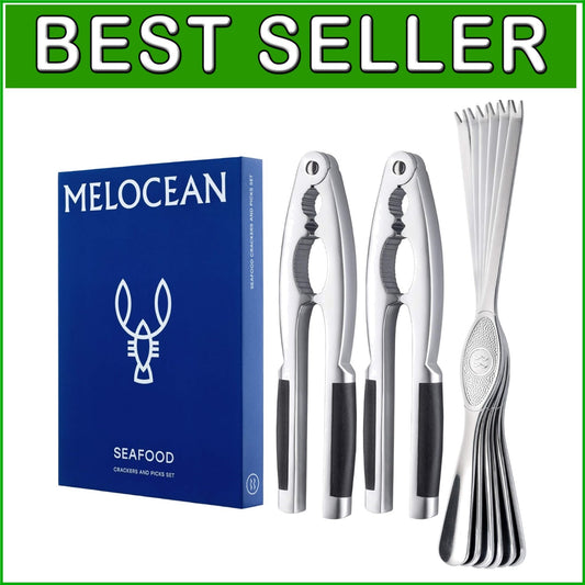 Elegant 2 Crab Crackers with 6 Forks - Ultimate Seafood & Nut Cracking Solution