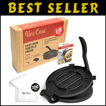 Load image into Gallery viewer, Heavy-Duty 10-Inch Tortilla Maker with Bonus Parchment Paper &amp; Recipe E-Book