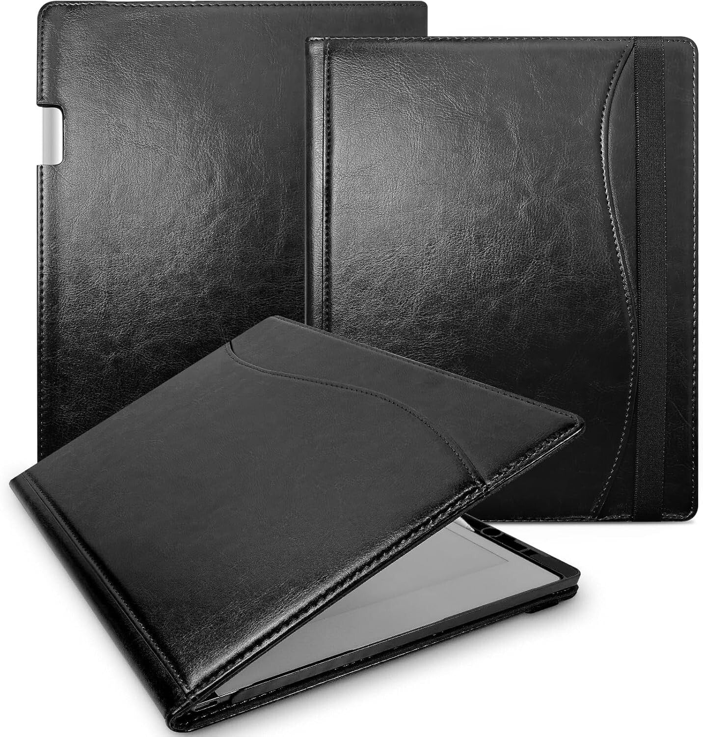 Remarkable 2 Tablet Cover - Stylish Black Leather Case with Built-in Pen Holder