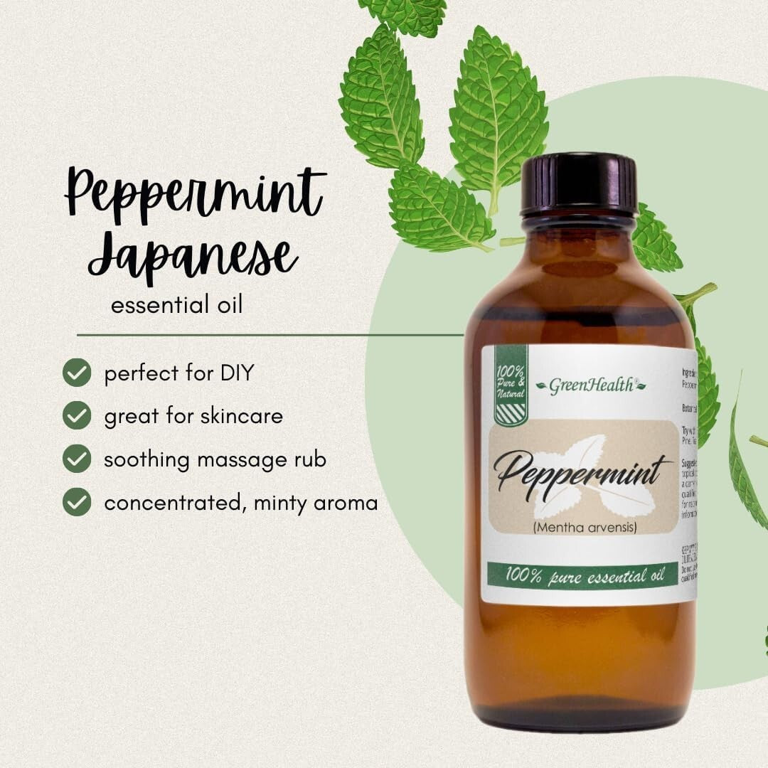100% Pure Japanese Peppermint Essential Oil - Therapeutic Grade - 32 fl oz Total