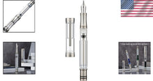 Load image into Gallery viewer, Elegant Clear Acrylic and Titanium Fountain Pen with Extra Fine Writing Tip
