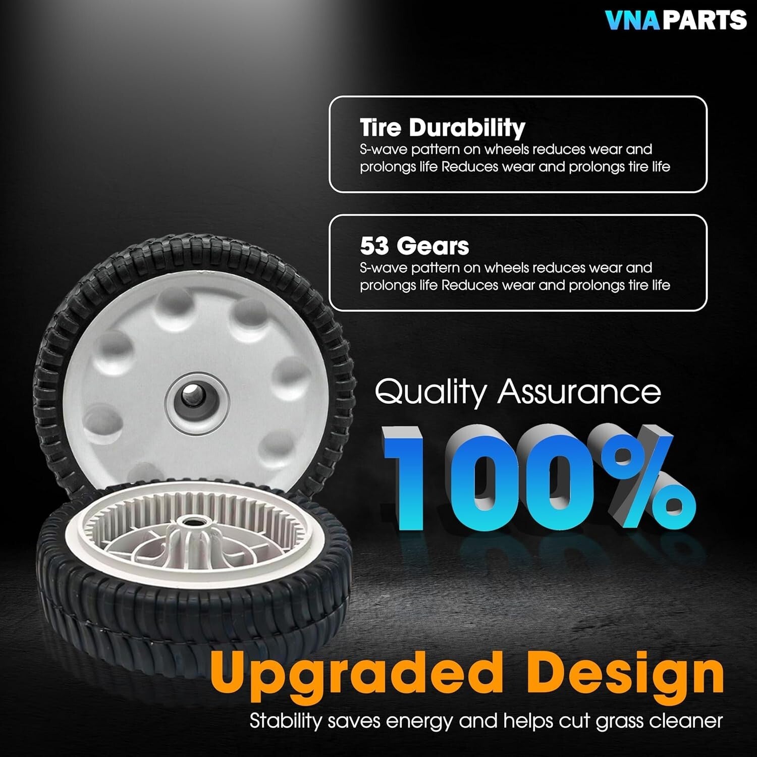 2x Durable 8-Inch Front Wheel Set for Troy-Bilt Lawn Mowers - Aftermarket Part