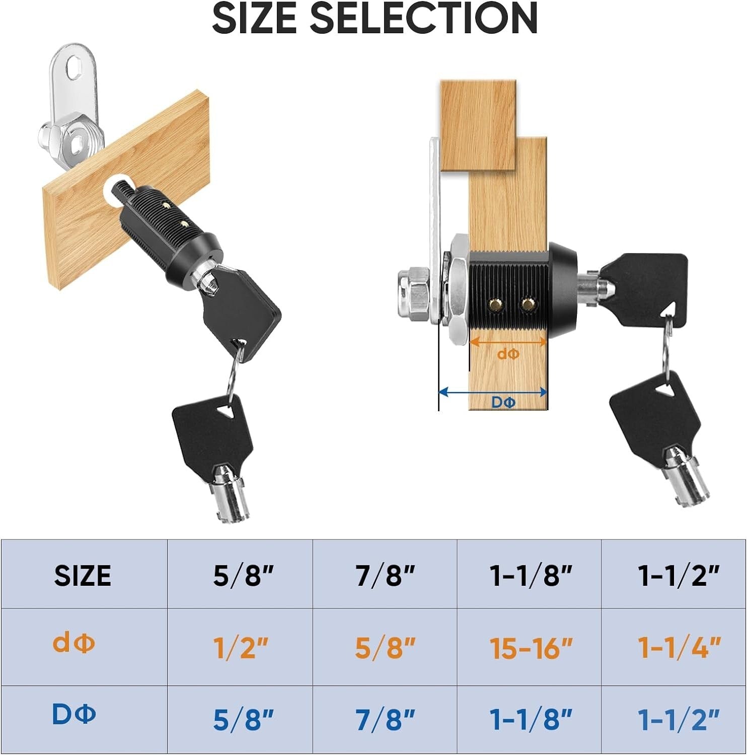 Durable 12 Pack Metal Cabinet Locks - Heavy-Duty Cam Locks with Gift Packaging