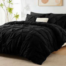 Load image into Gallery viewer, Stylish Black Full Size 7-Piece Bedding Set - Pinch Pleat Comforter Included