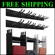 Load image into Gallery viewer, Durable Wall Mount Garden Tool Rack with Adjustable Hooks &amp; Heavy Load Capacity
