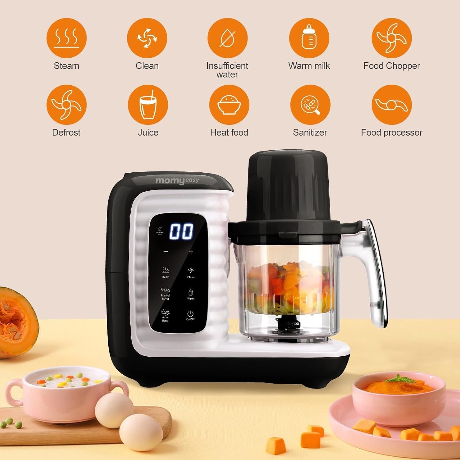 All-in-One Baby Food Maker: Steamer, Chopper & Warmer with Nutrient Preservation