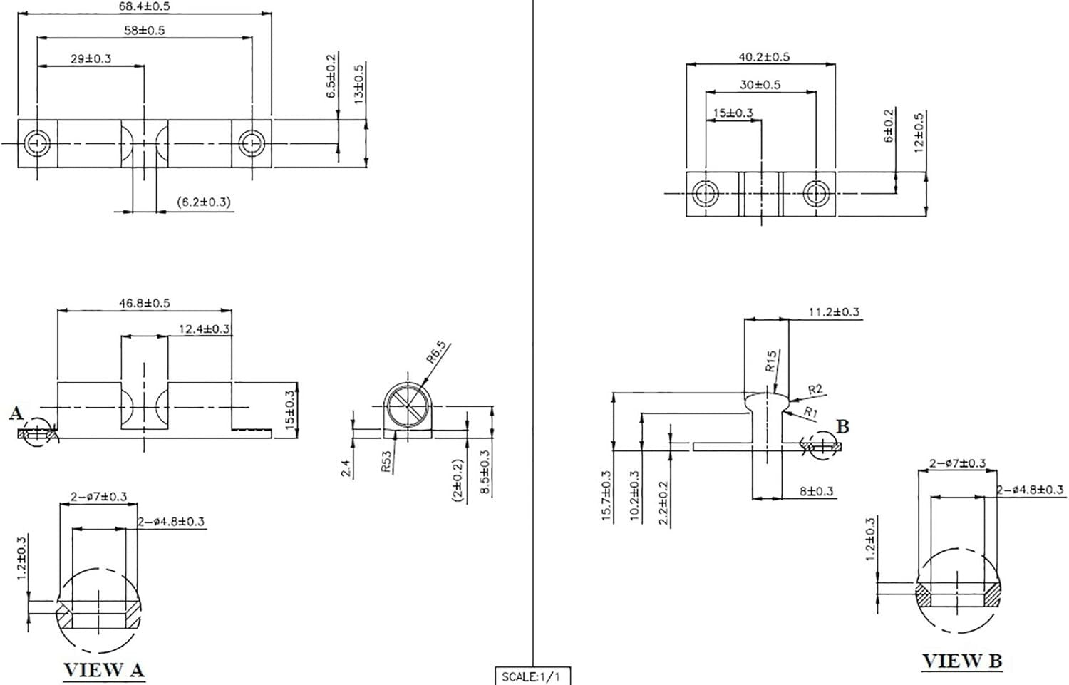 6 Pack Solid Brass Double Ball Catch - Matte Black, Adjustable & Silent Closing