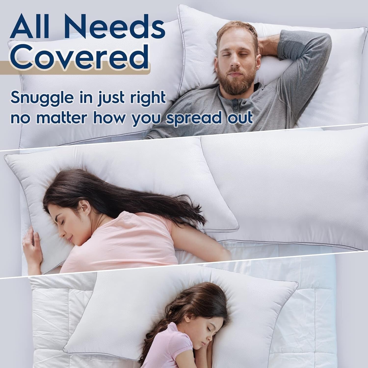 Cooling Hotel Quality King Size Pillows - Supportive Down Alternative Comfort