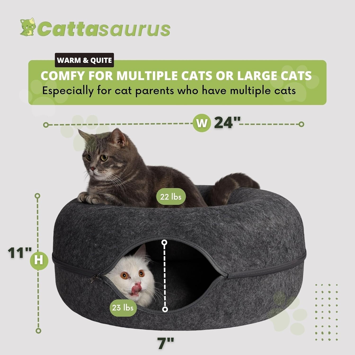 Large Cat Cave with Interactive Tunnel & Detachable Bed - Perfect for All Breeds