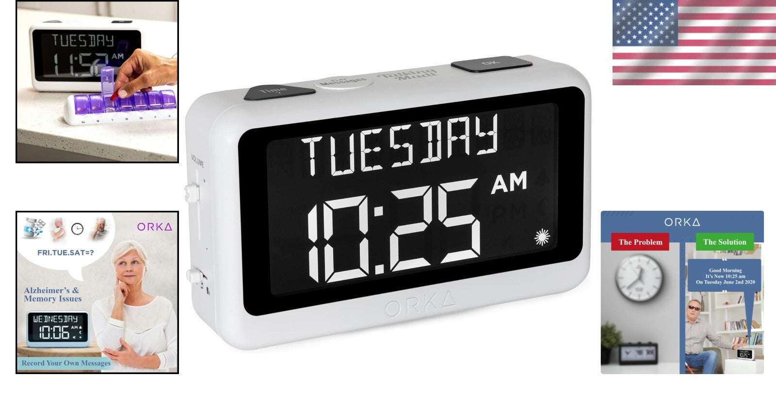 Digital Talking Clock & Pill Reminder with Adjustable Features for Elderly Care