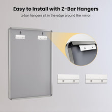Load image into Gallery viewer, Modern 40"x30" Brushed Nickel Bathroom Mirror - Easy Install &amp; Secure Mounting