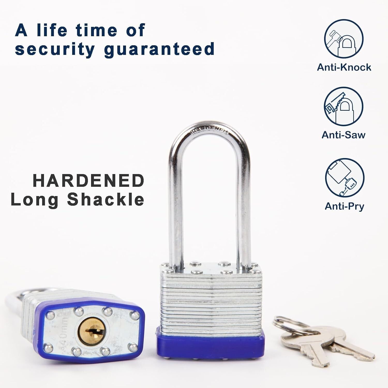 Heavy-Duty 12-Pcs Keyed-Alike Padlocks with Long Shackle for Ultimate Security