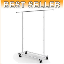 Load image into Gallery viewer, Chrome Garment Rack on Wheels - Adjustable Hanging Organizer for Stylish Storage