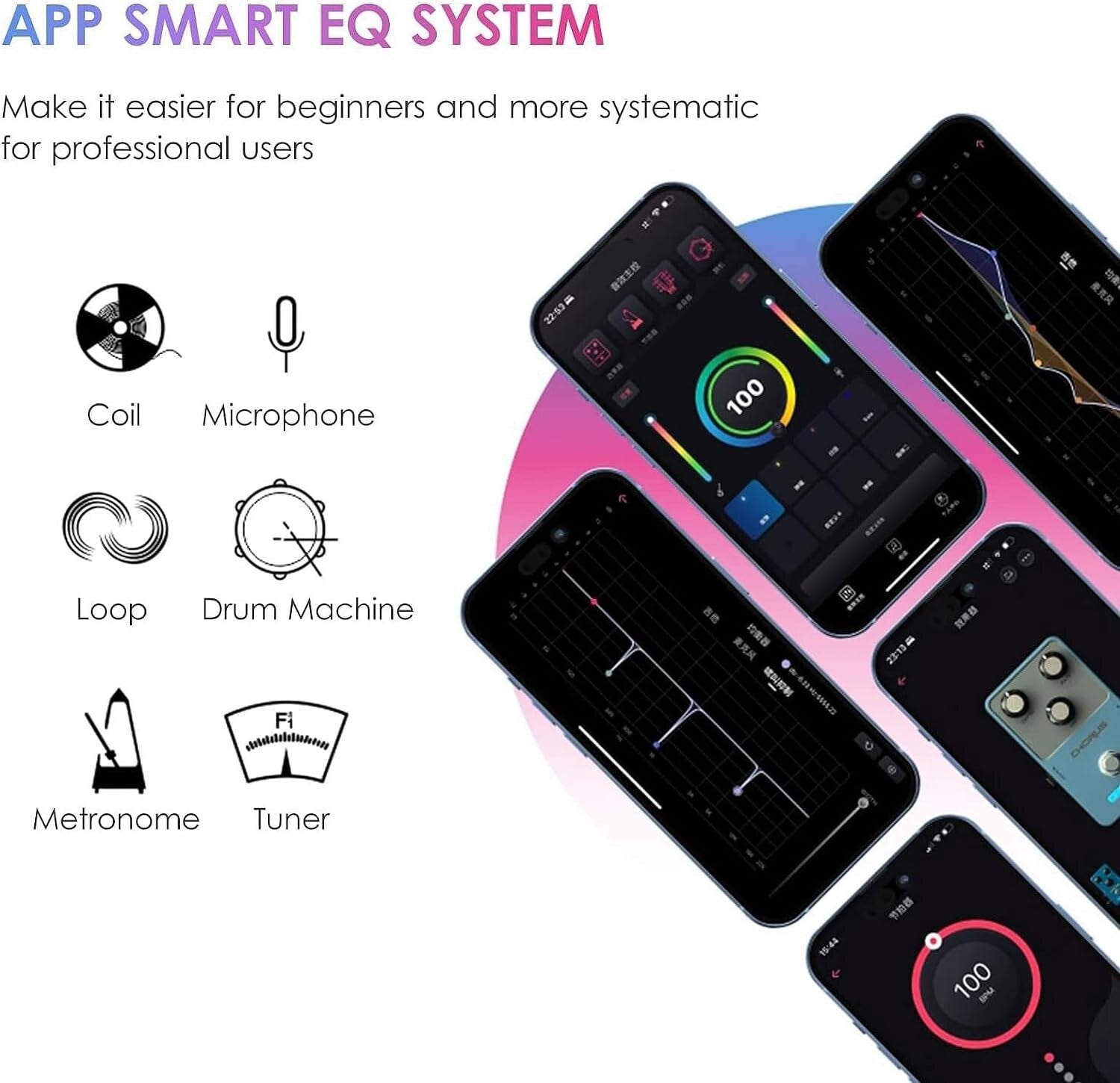 Compact Acoustic Guitar Resonance Pickup with Wireless & Wired Options - Black