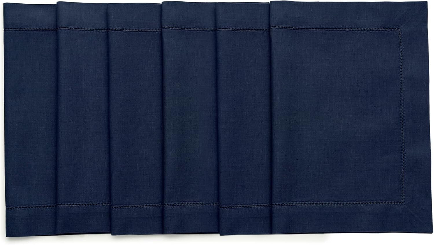 Elegant Navy Placemats Set of 6 - Handcrafted Cotton Linen for Every Occasion