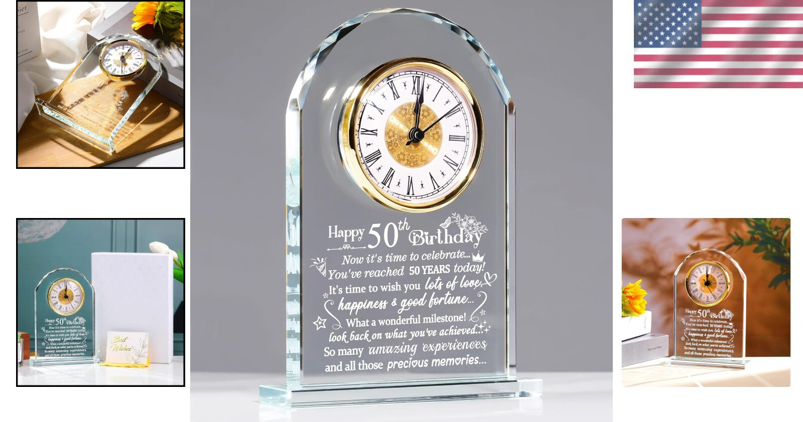 Beautiful 50-Year Keepsake Clock - Timeless Gift for Birthdays & Anniversaries