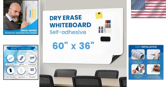 60" x 36" Magnetic Dry Erase Wall Sticker - Peel and Stick Creative Solution