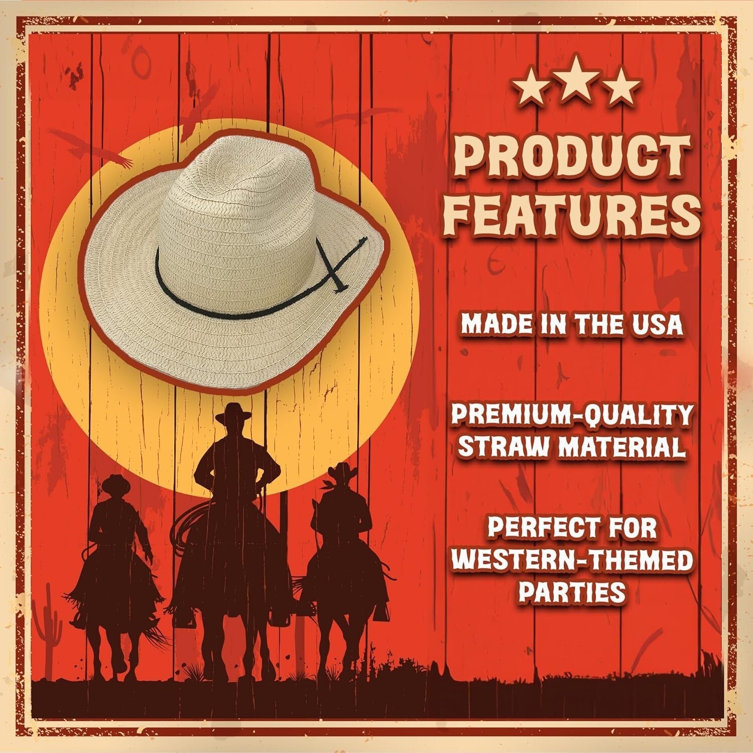Versatile 72 Straw Cowboy Hats - Perfect for Weddings, Concerts & Parties