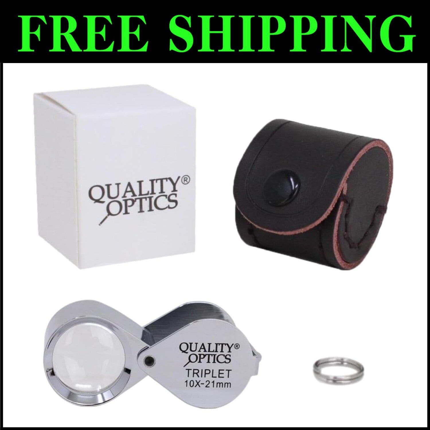 Lightweight Folding Jewelry Loupe Magnifier with Brass Body and Lanyard Loop