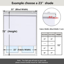 Load image into Gallery viewer, Cordless Roller Blackout Shades 26"W x 72"H - UV Protection &amp; Thermal Insulation